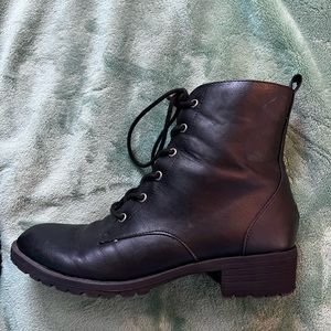 Black combat boots
